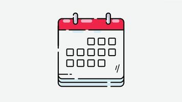 A simple calendar icon with an outline design, representing dates and schedules in a minimalistic style, often used for planning or event management vector