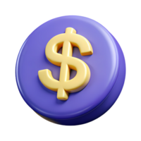 A purple button with a dollar sign on it png