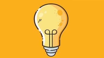 Illustration of a glowing light bulb isolated on a plain background, symbolizing creativity, innovation, and bright ideas vector