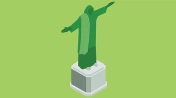 The Christ statue in Rio de Janeiro, towering over the city, with open arms, symbolizing peace and faith vector