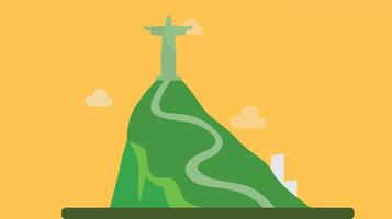 Christ the Redeemer statue in Rio de Janeiro, towering over the city, with open arms, symbolizing peace and faith vector