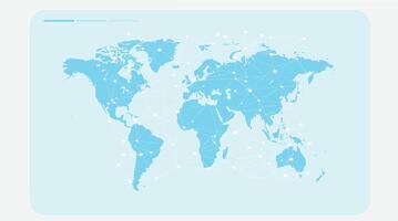 A flat design world map showcasing continents and countries in a minimalist blue style vector