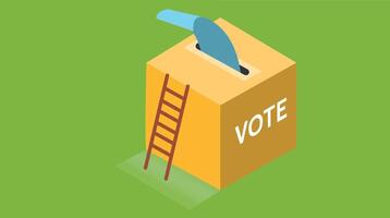 A voting box for elections, with a slot for inserting ballots, symbolizing democratic voting processes vector