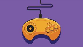 A game controller isolated with a shadow on a solid background. The controller features buttons, joysticks, and triggers, designed for gaming experiences with sleek, modern aesthetics vector