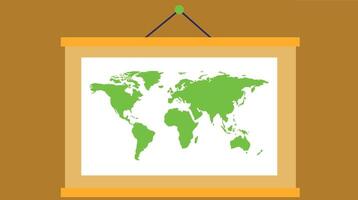 A flat design world map showcasing continents and countries in a minimalist style, emphasizing clean lines and vibrant colors vector