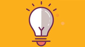 Illustration of a glowing light bulb isolated on a plain background, symbolizing creativity, innovation, and bright ideas with a minimal and modern design vector