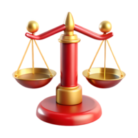 A red and gold scale with two scales on it png