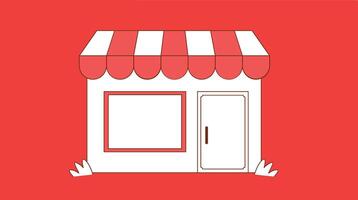A stylish shop storefront featuring a bold duo-tone color scheme, highlighting modern design with contrasting hues vector