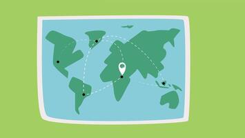 A design world map poster, showcasing a simplified, minimalistic view of the globe with clearly marked countries and continents, perfect for educational, decorative, or travel purposes vector