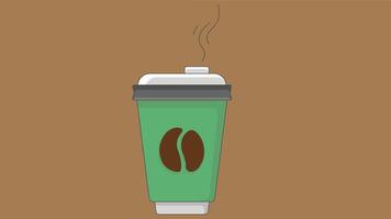 hot coffee cups, each with unique designs and steam rising vector