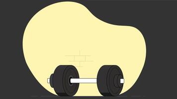 A detailed illustration of a dumbbell isolated, placed in a gym setting vector