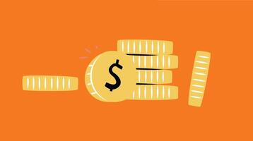 A close-up image of coins neatly stacked on top of each other, symbolizing wealth, savings, and financial growth vector