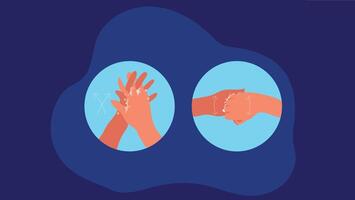 A person washes their hands with soap and water, ensuring hygiene and cleanliness by scrubbing thoroughly vector