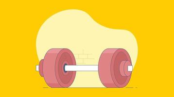 Minimal illustration of gym dumbbells placed on a solid background, representing fitness, strength training, and exercise equipment vector