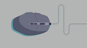 Wired computer mouse connected to a PC, showing a classic input device setup used for precise control, navigation, and user interaction vector