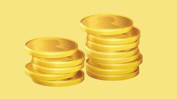 Illustration of stacked gold coins placed on top of each other, symbolizing wealth, finance, and savings vector