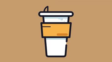 illustration of a coffee cup with a lid, commonly used for takeout beverages. The cup features a paper design with a plastic lid, perfect for on-the-go coffee vector