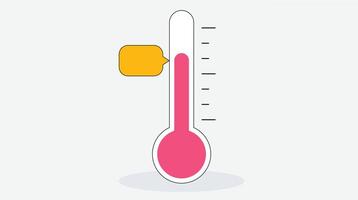 An illustration of temperature measuring devices such as thermometers or digital temperature sensors vector