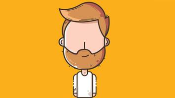 A charming and cute avatar of a character with golden hair and a matching beard, radiating warmth and friendliness with a whimsical and approachable style vector