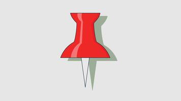 Flat style illustration of a pin location icon, symbolizing map navigation and GPS positioning vector