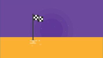 Illustration of a racing finish flag isolated on a vibrant color background, symbolizing the end of a race, victory, or competition vector