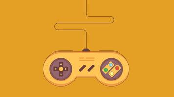 A retro game controller from the past, featuring classic buttons and a joystick design, evoking nostalgia for vintage gaming. The controller is designed with a simple layout vector