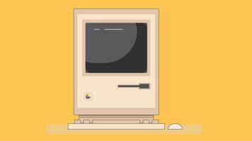 old retro computer devices, featuring vintage keyboards, monitors, and floppy disks, symbolizing nostalgia vector