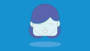 Cartoon avatar character head with expressive features, designed in a playful and simplified style vector