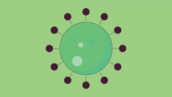 illustration of the structure of a human virus and bacteria. The virus is shown with its protein coat and genetic material vector