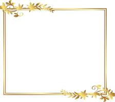 Golden frame with leaves vector