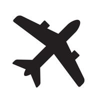 Plane icon, airplane icon in flat style. Airplane sign in black. vector