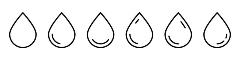 Drop line icons set. Water drop icon. Oil drop icon. vector