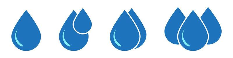 Water drop icon. Blue drop icons set. vector
