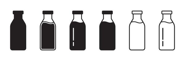 Bottle icon. Milk bottle icon. Milk jar icons set. vector