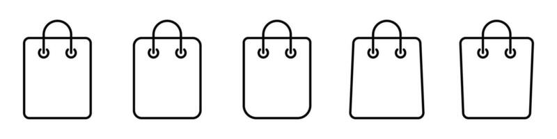 Paper bag line icon. Shopping bag icon. vector