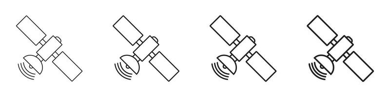 Satellite line icon, space satellite symbol. vector