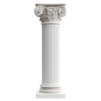 White ionic style column on transparent background png