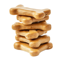 Stack of bone biscuits on transparent background png