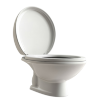 A white toilet with lid up on transparent background. png