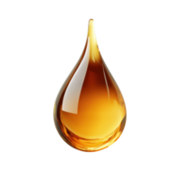 A golden liquid droplet on transparent background. png