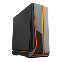 A gaming computer tower on transparent background png