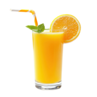 Orange juice with garnish on transparent background png