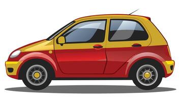 a small red car on a white background vector