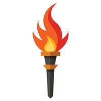a torch with fire on it vector