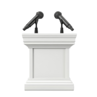 Podium with two mics on transparent background png