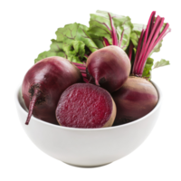 Beets in a white bowl on transparent background png