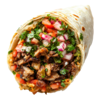 A delicious chicken wrap on transparent background png
