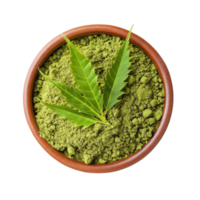 Neem powder in bowl top on transparent background png