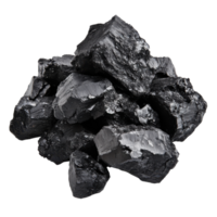 Pile of shiny black coal on transparent background png