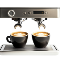 Espresso machine making on transparent background png